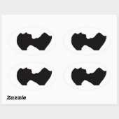 Jane Austen's Silhouette Oval Sticker (Blatt)