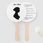 Jane Austens Silhouette und Zitate Fächer (Vorne und Hinten)