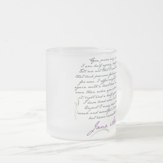 Jane Austens Überzeugungs-Zitat #1 Mattglastasse (VorderseiteRechts)