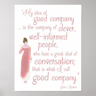 Jane Auten "Good Company" Zitat von Persuasion Poster