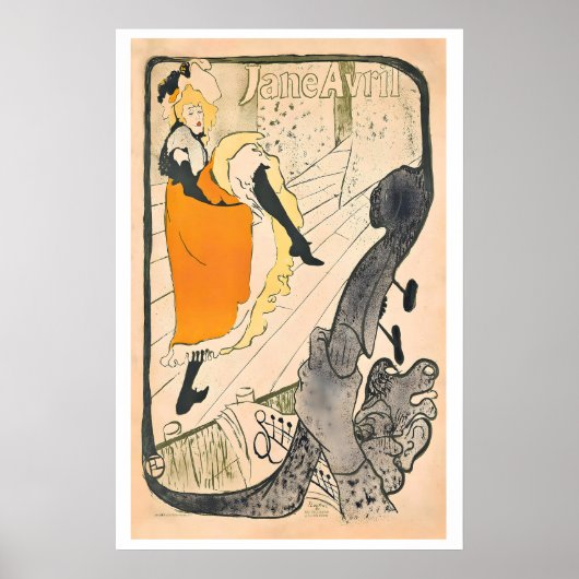 Jane Avril Moulin Rouge 1890s Vintage Poster by (Vorne)