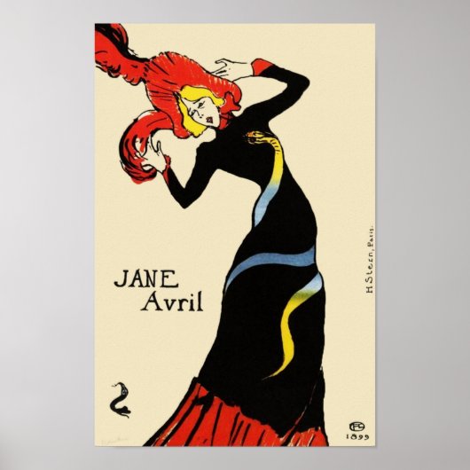 Jane Avril von Toulouse Lautrec Poster (Vorne)