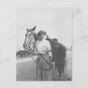 Jane Bernoudi und ihr Pferd Postkarte