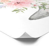 JANE Blush Floral Petals & Prosecco Brautparty Poster (Ecke)