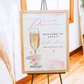 JANE Blush Floral Petals & Prosecco Brautparty Poster