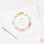 JANE Blush Floral Petals & Prosecco Brautparty Runder Aufkleber (Umschlag)
