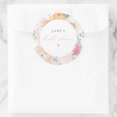 JANE Blush Floral Petals & Prosecco Brautparty Runder Aufkleber (Tasche)