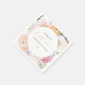 JANE Blush Floral Petals & Prosecco Brautparty Serviette (Ecke)