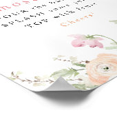 JANE Blush Floral Petals & Prosecco Mimosa Bar Poster (Ecke)