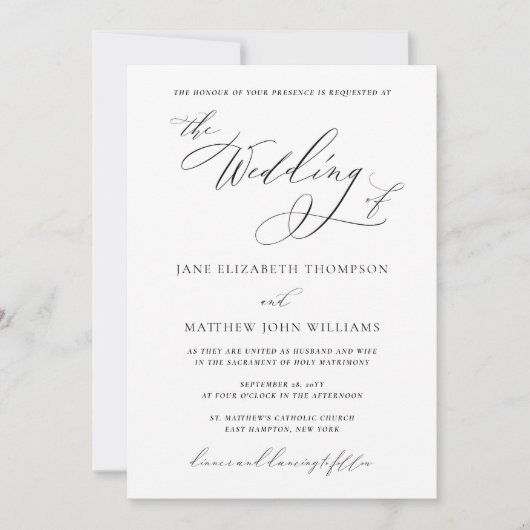 Jane Catholic Wedding Einladung mit UAWG (Vorderseite)