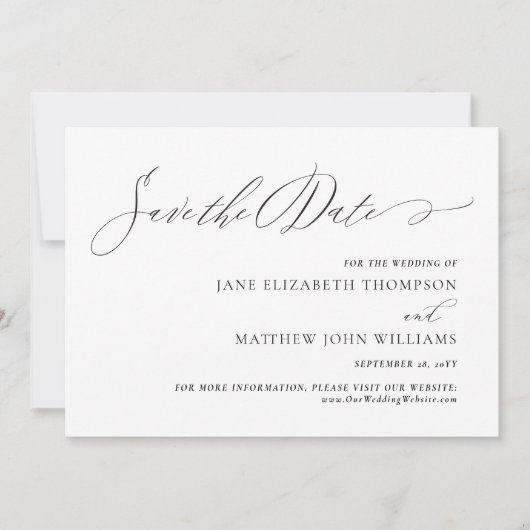 Jane Elegant Script Save the Date Hochzeit (Vorderseite)
