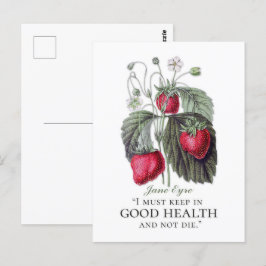 Jane Eyre - Behalten in Good Health - Erdbeeren Postkarte