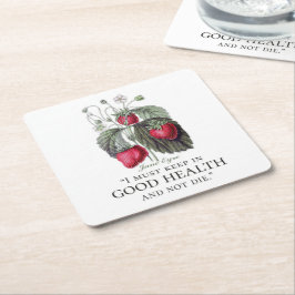 Jane Eyre - Behalten in Good Health - Erdbeeren Rechteckiger Pappuntersetzer