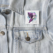 Jane Eyre Bonnet Blume Lila und blau Button (Beispiel)