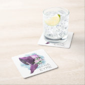 Jane Eyre Bonnet Blume Lila und blau Rechteckiger Pappuntersetzer (Vor Ort)