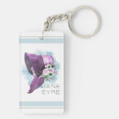 Jane Eyre Bonnet Blume Lila und blau Schlüsselanhänger (Rückseite)