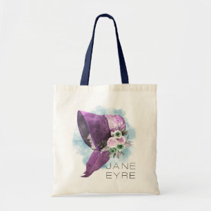 Jane Eyre Bonnet Blume Lila und blau Tragetasche