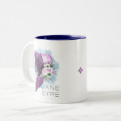 Jane Eyre Bonnet Blume Lila und blau Zweifarbige Tasse (Vorderseite Links)