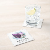 Jane Eyre Bonnet Lila Bonnet und Blume Rechteckiger Pappuntersetzer (Vor Ort)