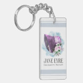 Jane Eyre Bonnet Lila Bonnet und Blume Schlüsselanhänger (Vorderseite links)