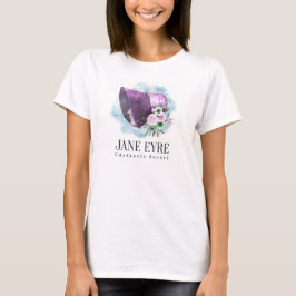 Jane Eyre Bonnet Lila Bonnet und Blume T-Shirt
