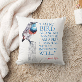 Jane Eyre - I Am No Bird - Blue Throated Bird Kissen