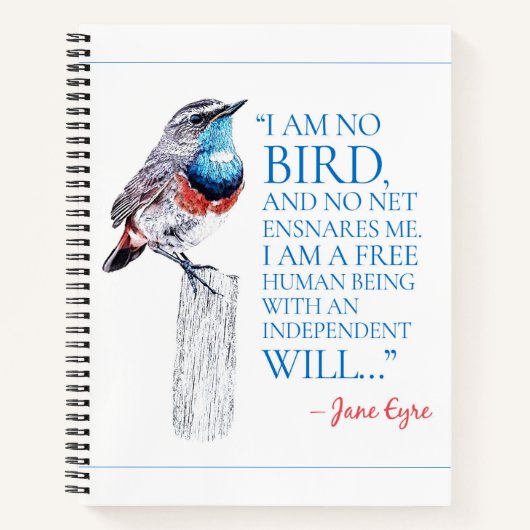 Jane Eyre - I Am No Bird - Blue Throated Bird Notizblock (Vorderseite)