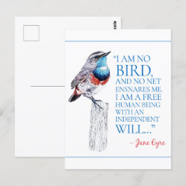Jane Eyre - I Am No Bird - Blue Throated Bird Postkarte