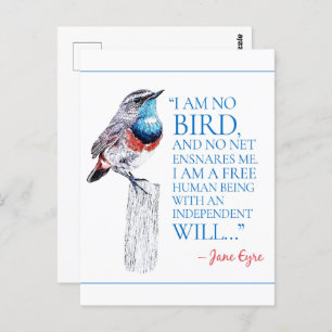 Jane Eyre - I Am No Bird - Blue Throated Bird Postkarte