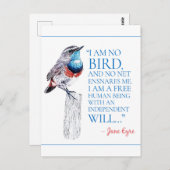 Jane Eyre - I Am No Bird - Blue Throated Bird Postkarte (Vorne/Hinten)