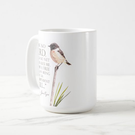 Jane Eyre - I Am No Bird - Brown Bird Kaffeetasse (Vorderseite Links)