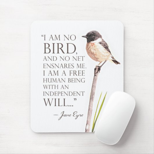 Jane Eyre - I Am No Bird - Brown Bird Mousepad (Mit Mouse)