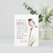 Jane Eyre - I Am No Bird - Brown Bird Postkarte (Stehend Vorderseite)