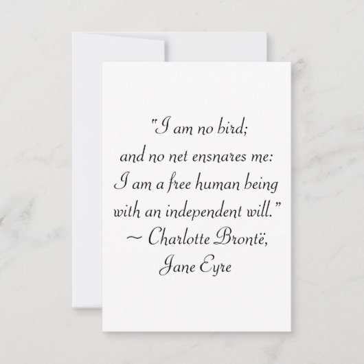 Jane Eyre I Am No Bird Quote Dankeskarte (Vorderseite)