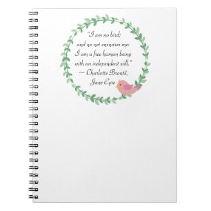 Jane Eyre I Am No Bird Quote Notizblock