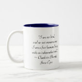 Jane Eyre I Am No Bird Quote Zweifarbige Tasse (Links)