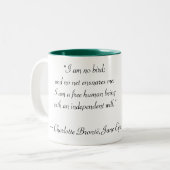 Jane Eyre I Am No Bird Quote Zweifarbige Tasse (Vorderseite Links)