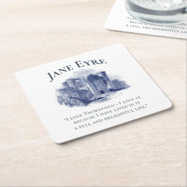 Jane Eyre - I Liebe Thornfield - Burg Rechteckiger Pappuntersetzer