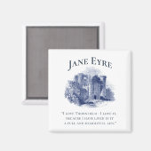 Jane Eyre - I Liebe Thornfield - Castle Square Magnet (Vorderseite/Rückseite)