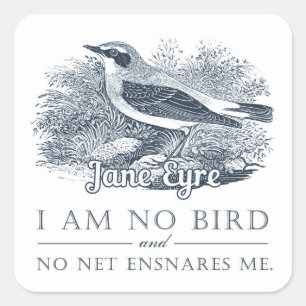 Jane Eyre - Ich bin kein Vogel - Vintage-Vogel Quadratischer Aufkleber