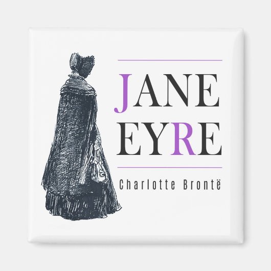 Jane Eyre in Cape und Bonnet Magnet (Vorne)