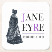 Jane Eyre in Cape und Bonnet Rechteckiger Pappuntersetzer (Vorderseite)
