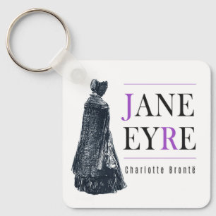 Jane Eyre in Cape und Bonnet Schlüsselanhänger