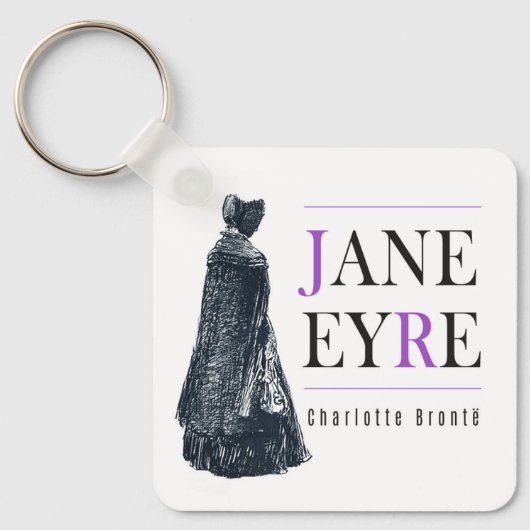 Jane Eyre in Cape und Bonnet Schlüsselanhänger (Vorderseite)