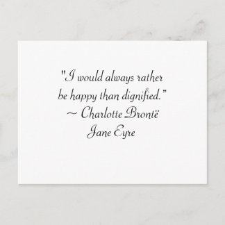 Jane Eyre ist eher glücklich als ein Dignified Zit Postkarte