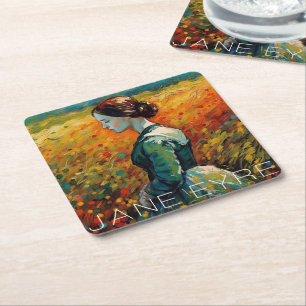 Jane Eyre Monet Style Malerei Rechteckiger Pappuntersetzer