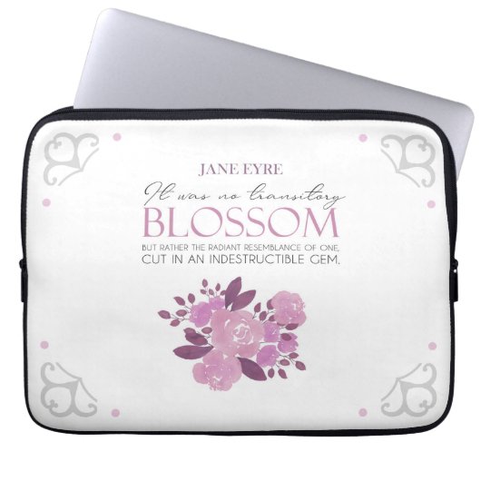 Jane Eyre - No Transitory Blossom - Pink Roses Laptopschutzhülle (Vorderseite)