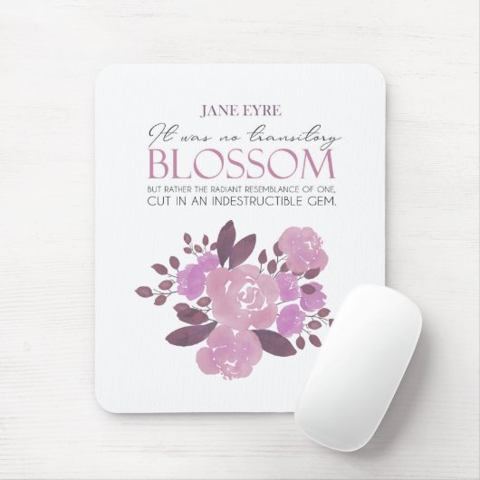 Jane Eyre - No Transitory Blossom - Pink Roses Mousepad (Mit Mouse)