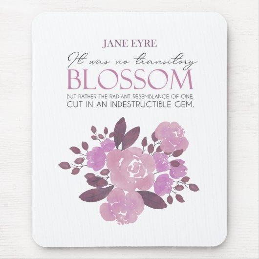 Jane Eyre - No Transitory Blossom - Pink Roses Mousepad (Vorne)