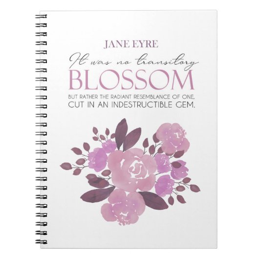 Jane Eyre - No Transitory Blossom - Pink Roses Notizblock (Vorderseite)